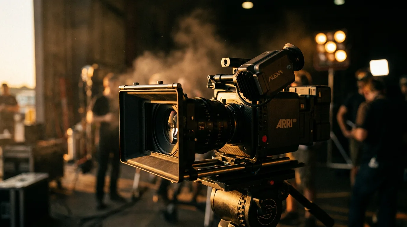 Cámara de cine en set de producción