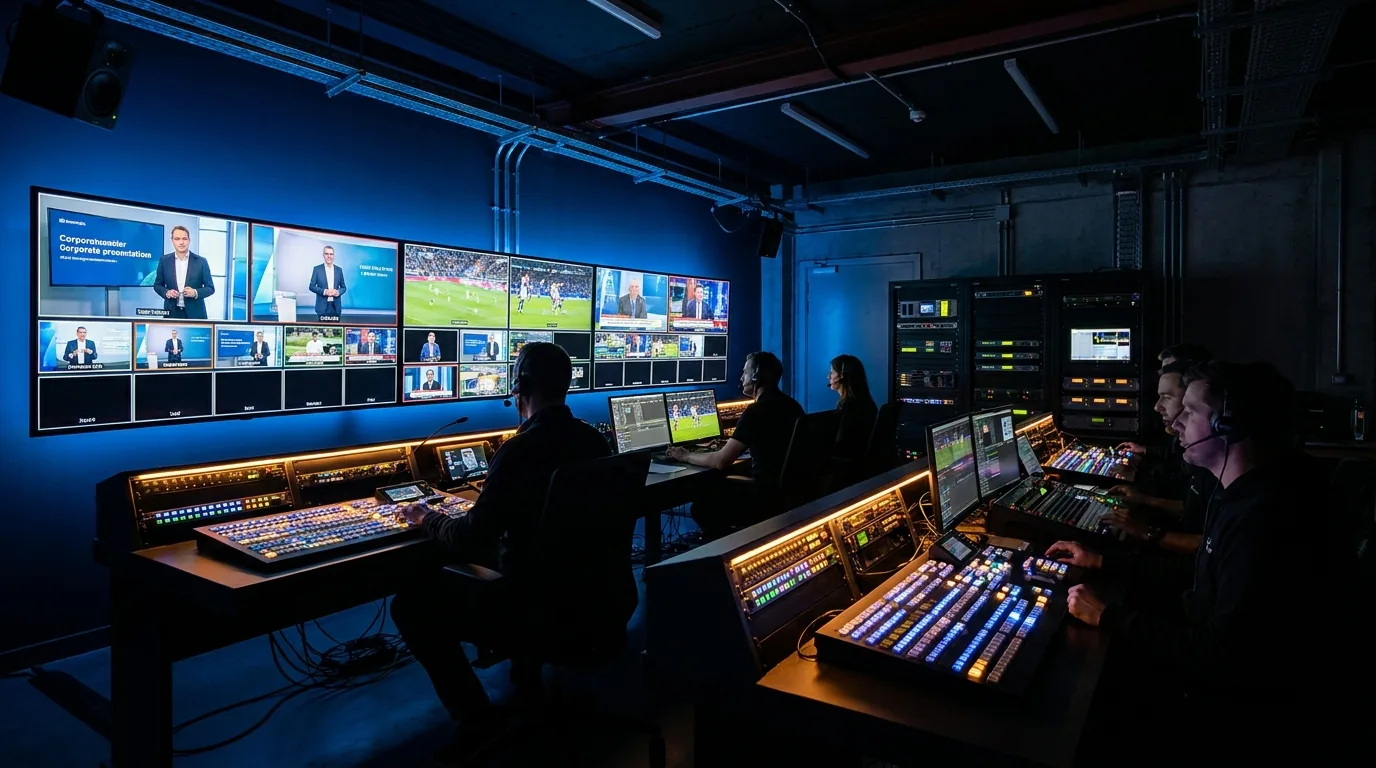 Sala de control de transmisión en vivo